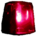 A still frame of an animated GIF of a spinning beacon light.