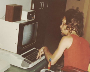 A man using a computer